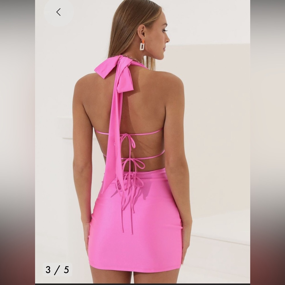 Hot pink, bodycon dress